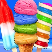 Regenbogen-Eiscreme Und Eislutscher